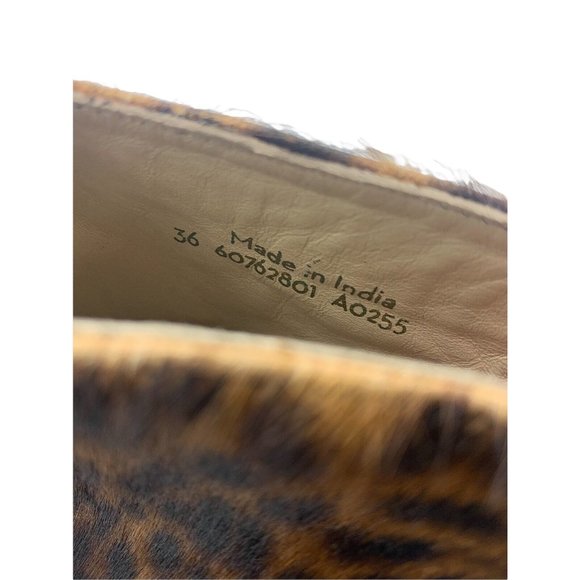Boden 36 (US Size 5.5) Leather & Calf Hair Animal Print Side Zip Ankle Booties - Picture 6 of 12